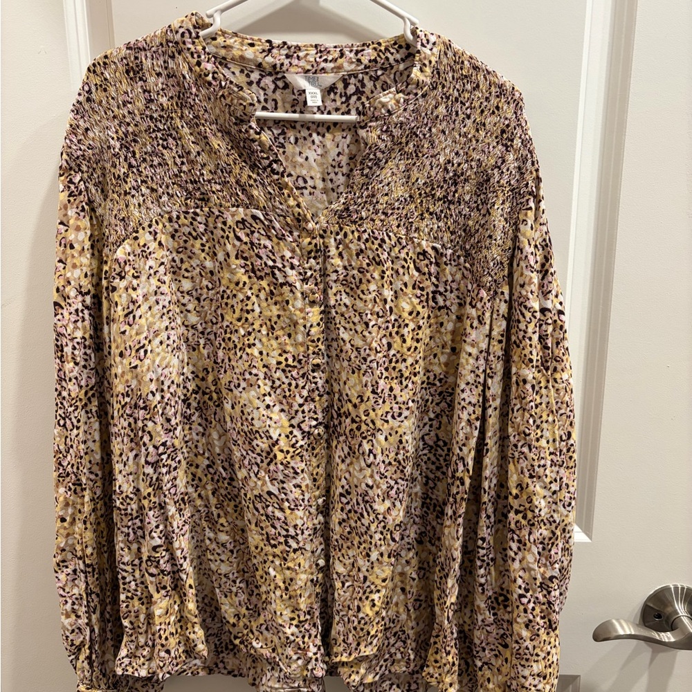 Time and Tru Leopard Print Blouse